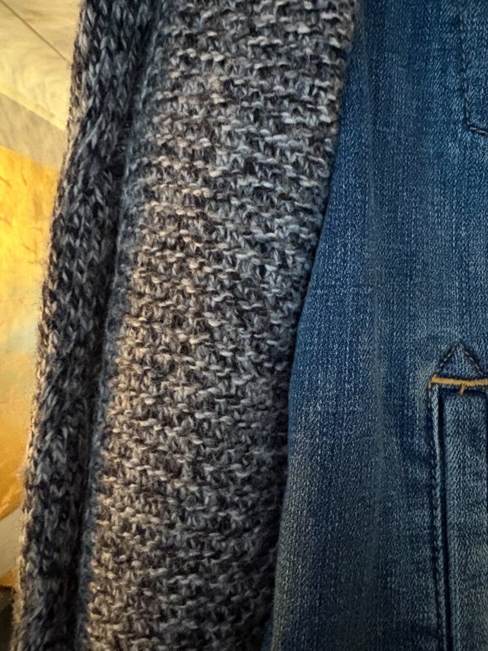 Like New, Anthropologie Pilcro & The Letterpress Denim Sweater Jacket. Size S - Picture 5 of 11